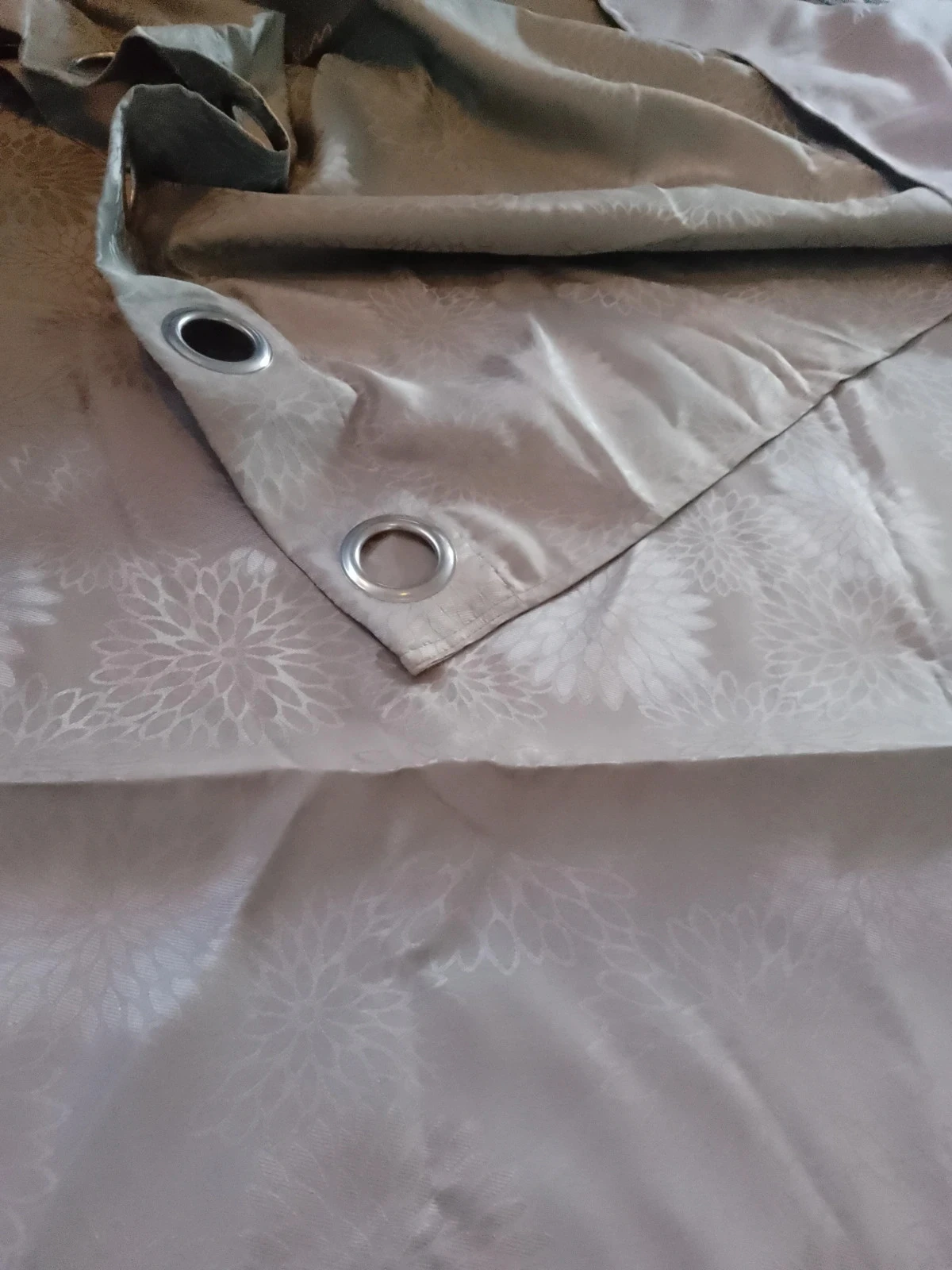 Set of 2 large grey floral curtains – photo 2